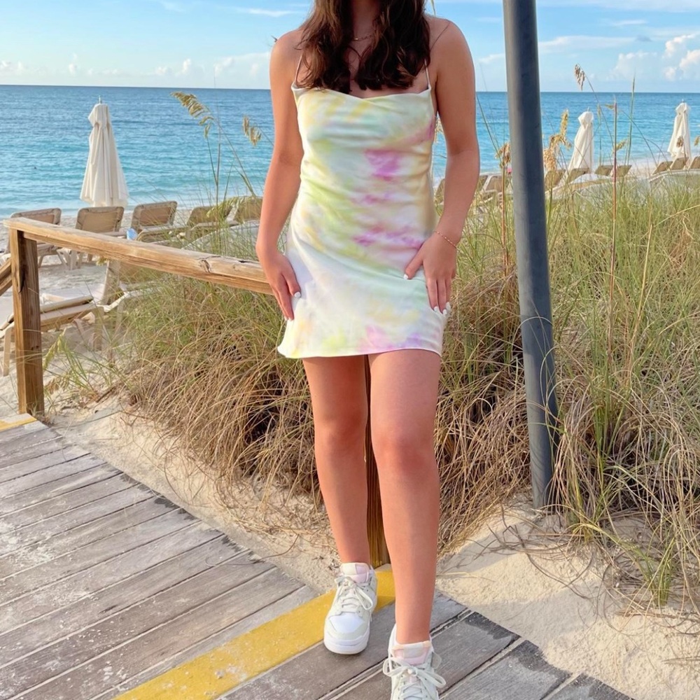 Zara Pastel Tie-Dye Mini Dress
